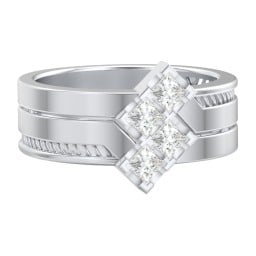 Men’s Family Ring with Princess Cut Stones
