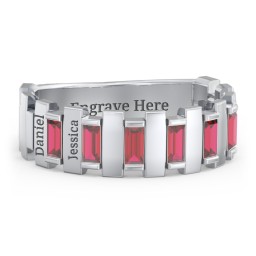 Men's 6-Stone Vertical Baguette Ring