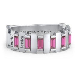 Men's 6-Stone Vertical Baguette Ring