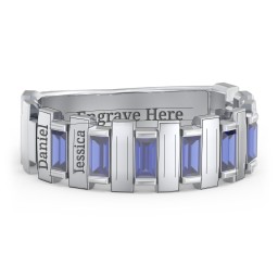 Men's 6-Stone Vertical Baguette Ring