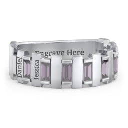 Men's 6-Stone Vertical Baguette Ring