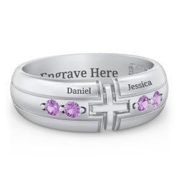 Men’s 4-Stone Cross Ring