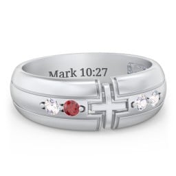 Men’s 4-Stone Cross Ring