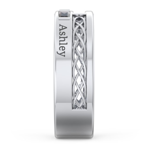 Men’s Cross Ring with East-West Baguette Gemstones