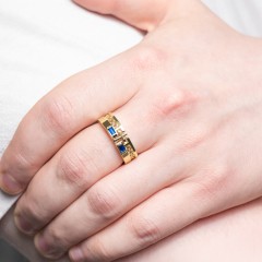 Men’s Cross Ring with East-West Baguette Gemstones