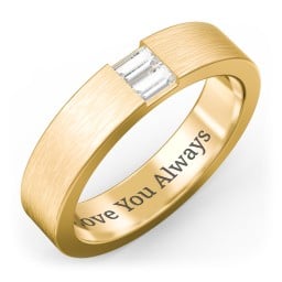 Men’s Baguette Gemstone Wedding Band