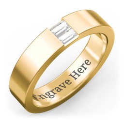 Men’s Baguette Gemstone Wedding Band