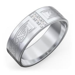 Men’s Celtic Trinity Knot Wedding Band with Accents