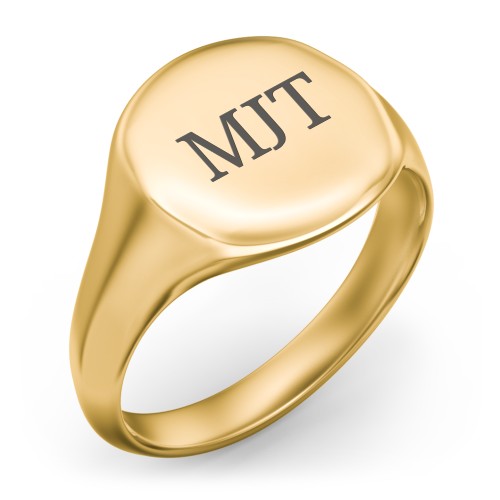Men’s Round Signet Ring – 10K Yellow Gold