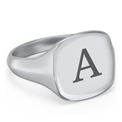 Men’s Cushion Shaped Signet Ring – Sterling Silver