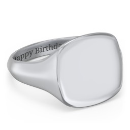 Men’s Cushion Shaped Signet Ring in 925 Sterling Silver