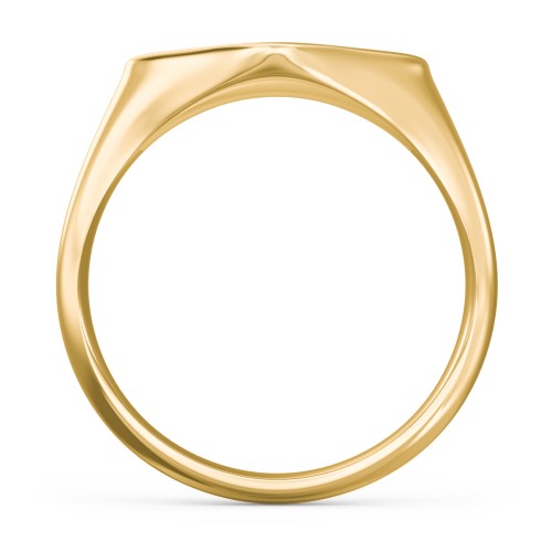 Men’s Diamond Shaped Signet Ring – 10K Yellow Gold