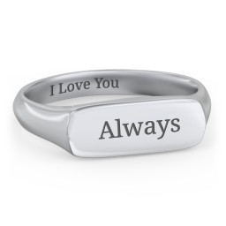 Men’s Bar Signet Ring in 925 Sterling Silver