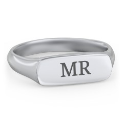 Men’s Bar Signet Ring – Sterling Silver