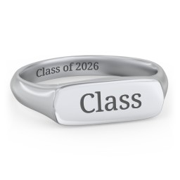 Men’s Bar Signet Ring in 925 Sterling Silver