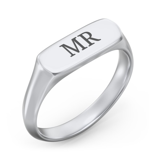 Men’s Bar Signet Ring – Sterling Silver