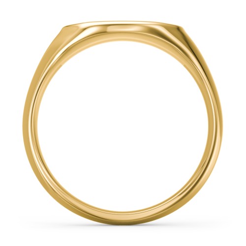 Men’s Star Set Hexagon Signet Ring – 10K Yellow Gold with Blue Topaz