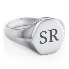 Men’s Hexagon Signet Ring – Sterling Silver