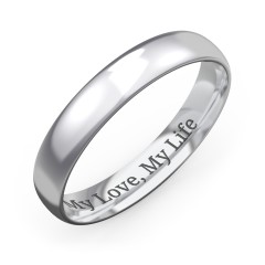 Men's Half Round Comfort Fit Wedding Band - 4mm Width