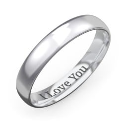Men's Half Round Comfort Fit Wedding Band - 4mm Width
