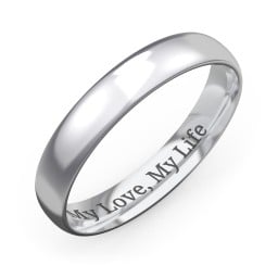 Men's Half Round Comfort Fit Wedding Band - 4mm Width