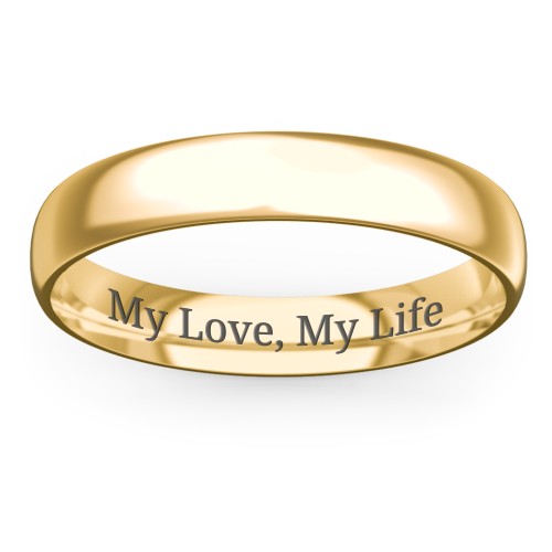 Men's Half Round Comfort Fit Wedding Band - 4mm Width