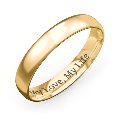 Men's Half Round Comfort Fit Wedding Band - 4mm Width