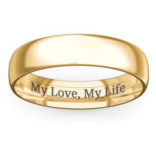Men's Half Round Comfort Fit Wedding Band - 5mm Width