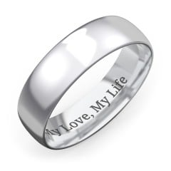 Men's Half Round Comfort Fit Wedding Band - 6mm Width