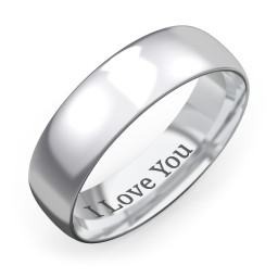 Men's Half Round Comfort Fit Wedding Band - 6mm Width in 925 Sterling Silver