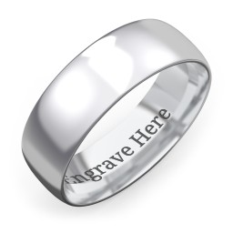 Men's Half Round Comfort Fit Wedding Band - 7mm Width