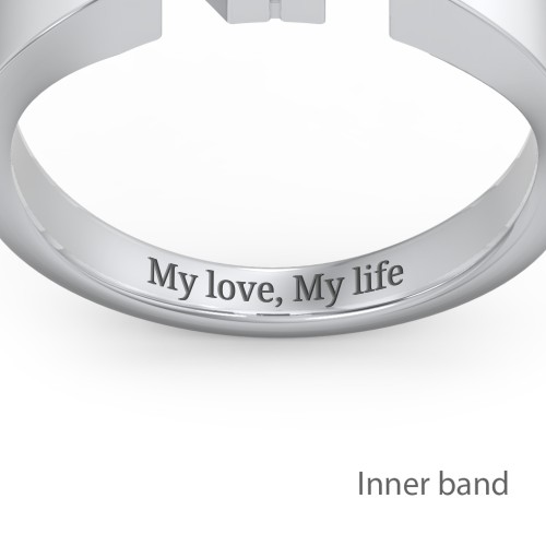 Men's Double Initial Signet Ring – Sterling Silver