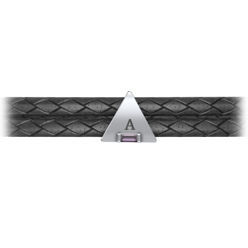 Men’s Leather Sterling Silver Engravable Gemstone Triangle Bracelet – Sterling Silver with Alexandrite
