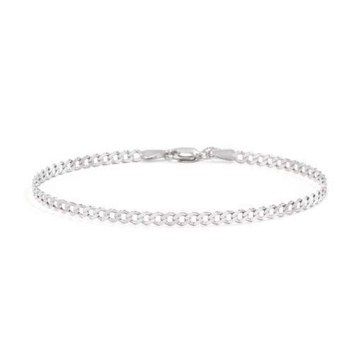 Men's 10" Open Curb Chain Bracelet – Sterling Silver