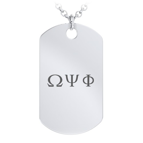 Men's Engravable Dog Tag Fraternity Necklace – Sterling Silver