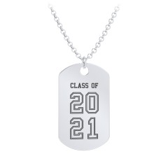 Engravable 2021 Graduation Dog Tag Necklace – Sterling Silver