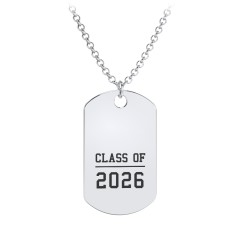 Graduation Dog Tag Necklace – Sterling Silver