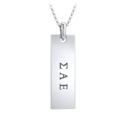 Men's Engravable Long Tag Fraternity Necklace in 925 Sterling Silver