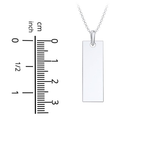 Men's Engravable Long Tag Fraternity Necklace – Sterling Silver