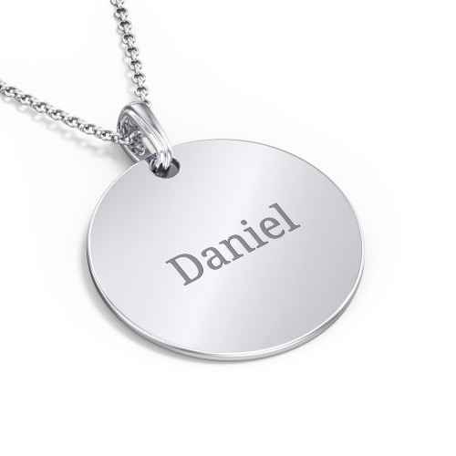 Men's Engravable Disc Necklace – Sterling Silver