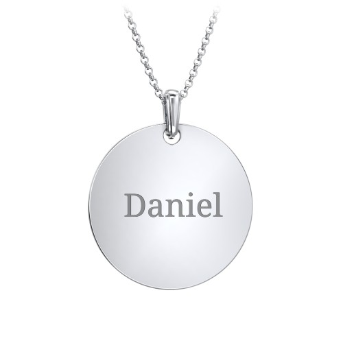 Men's Engravable Disc Necklace – Sterling Silver