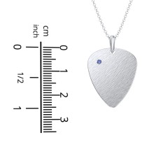 Men's Engravable Guitar Pick Fraternity Necklace with Gemstone