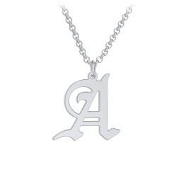 Men's Gothic Initial Pendant Necklace - A