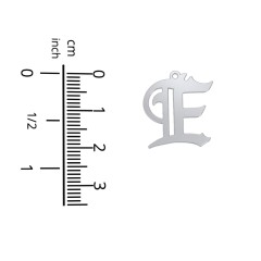 Men's Gothic Initial Pendant Necklace - E