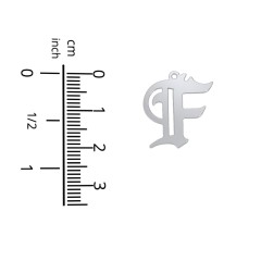 Men's Gothic Initial Pendant Necklace - F