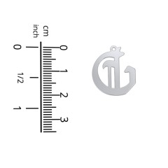 Men's Gothic Initial Pendant Necklace - G