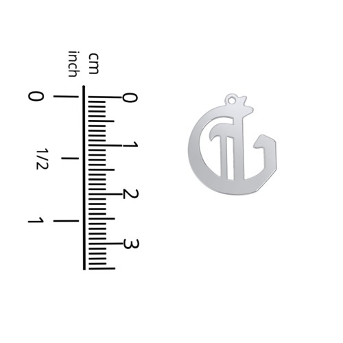 Men's Gothic Initial Pendant Necklace - G – Sterling Silver