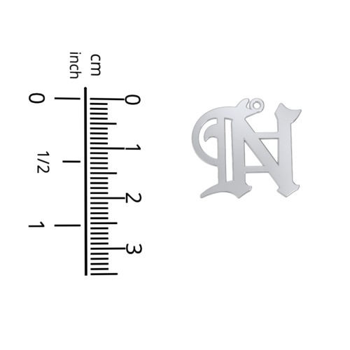 Men's Gothic Initial Pendant Necklace - N – Sterling Silver
