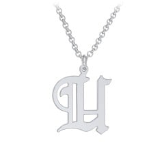 Men's Gothic Initial Pendant Necklace - U