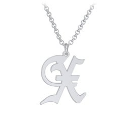 Men's Gothic Initial Pendant Necklace - X